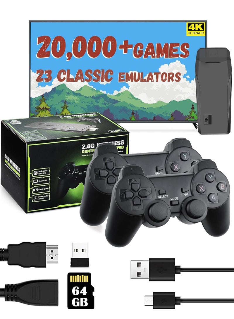 PHISMA 4K Smart Video Game Consoles,20,000 Games 64GB Retro Classic Gaming  2.4G Wireless Gamepads Controller (64G,20000+ Games) - Image 1